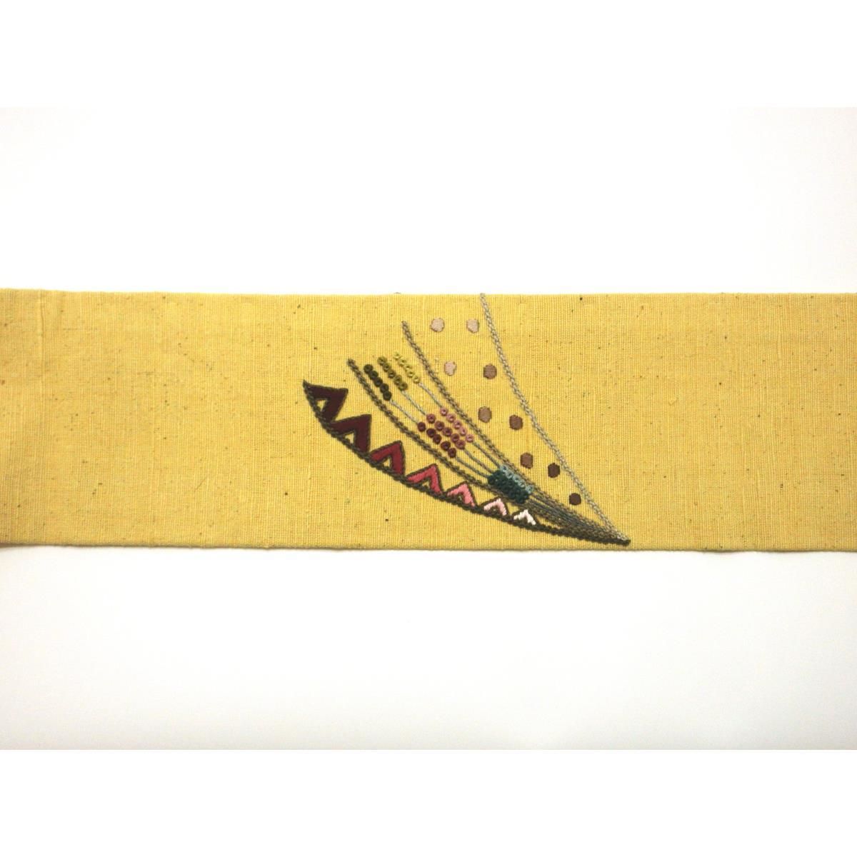 名古屋帯 紬織 刺繍加工 - メルカリ 