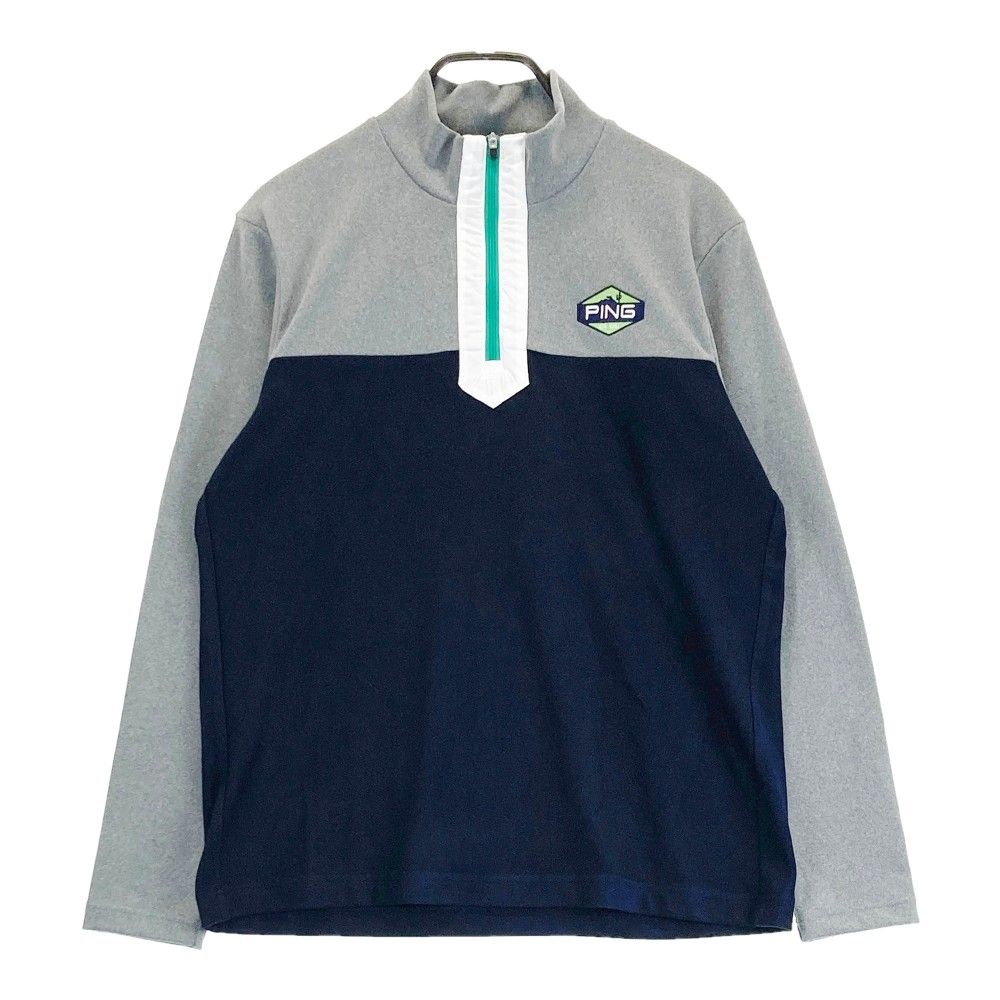 サイズ：M PING ピン  ハーフジップ 長袖Tシャツ  グレー系 [240101273165]# ゴルフウェア メンズ ストスト