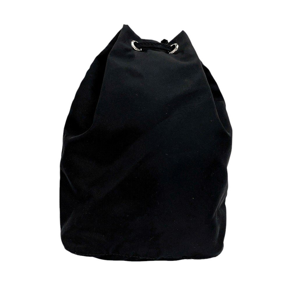 □新同□ プラダ 巾着 ポーチ 小物入れ テスート ナイロン ブラック  