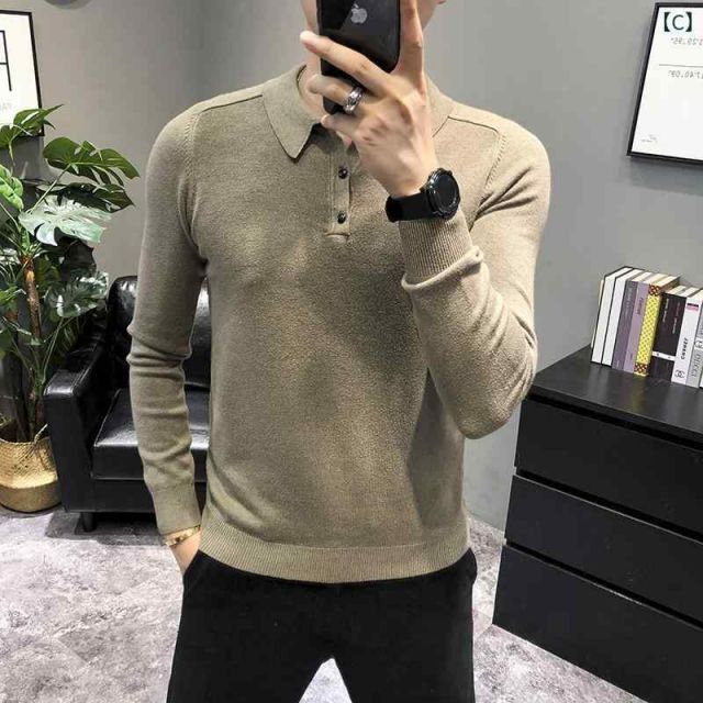 [M0]メンズ ファッション 服  オシャレ シンプル 大人 かっこいい 大きいサイズ ストリート 紳士服  長袖 セーター 秋 韓国 スタイル トップス 薄手 ウール カジュアル ポロ シャツ