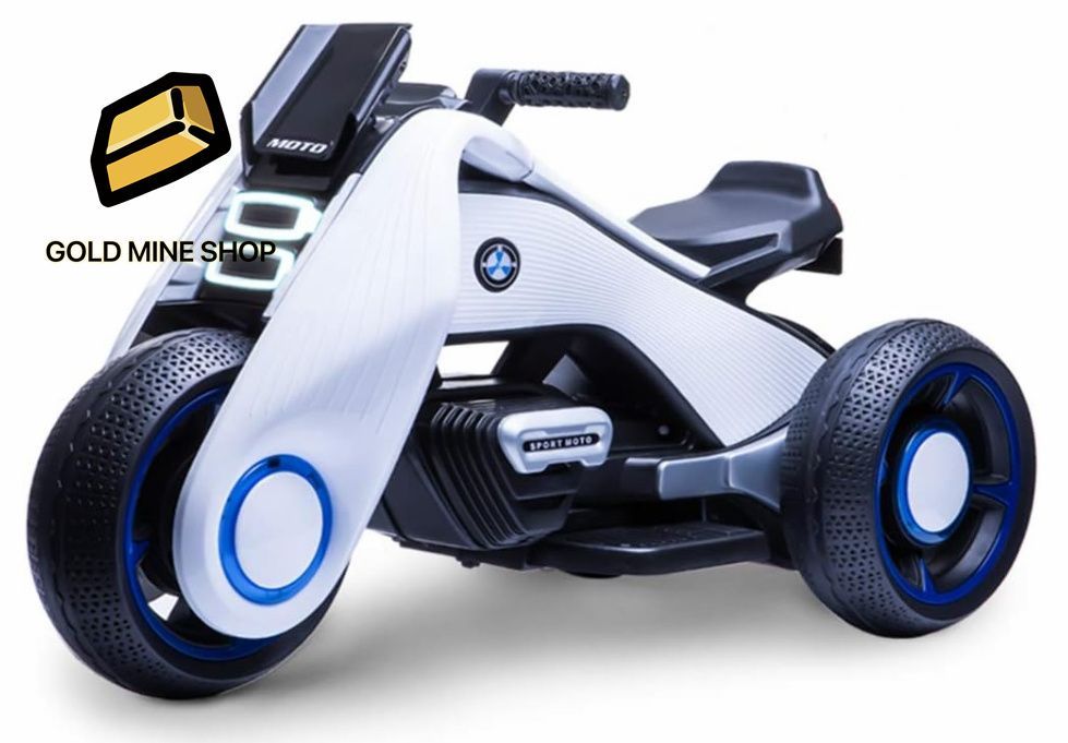 子供の電動バイク三輪車子供のおもちゃ2～5年のバッテリー駆動の電気自動車は、座ることができる人（30kgのをロードします），白
