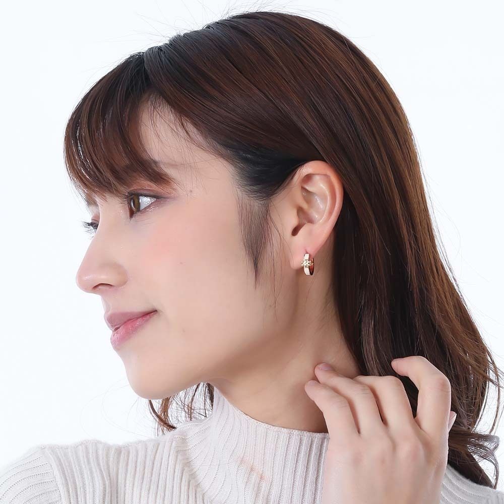TORY BURCH トリーバーチ 155515 701 キラ ハギー ピアス フープピアス ゴールド×ホワイト