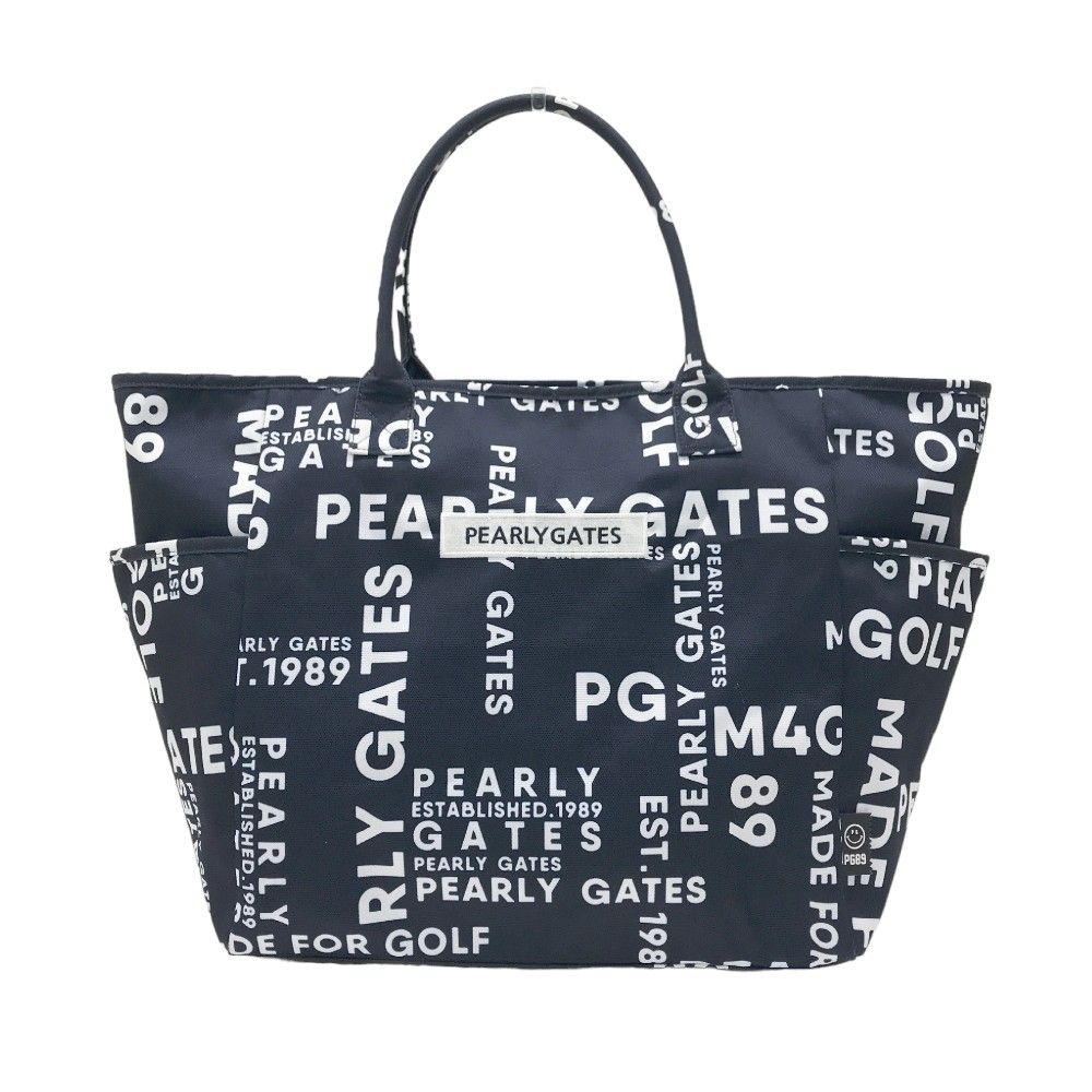 美品‼️PEARLY GATES スマイル柄 ロッカートートバッグ 大容量！！ 美品】パーリーゲイツ ロッカーバッグ 白×イエロー ニコちゃん