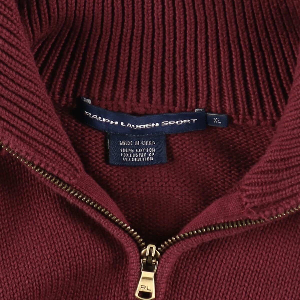 古着 ラルフローレン Ralph Lauren RALPH LAUREN SPORT ビッグカラー コットンニットフルジップセーター レディースXL相当 /eaa499101 ss2503_30 古着 ラルフローレン Ralph Lauren RALPH LAUREN SPORT ビッグ
