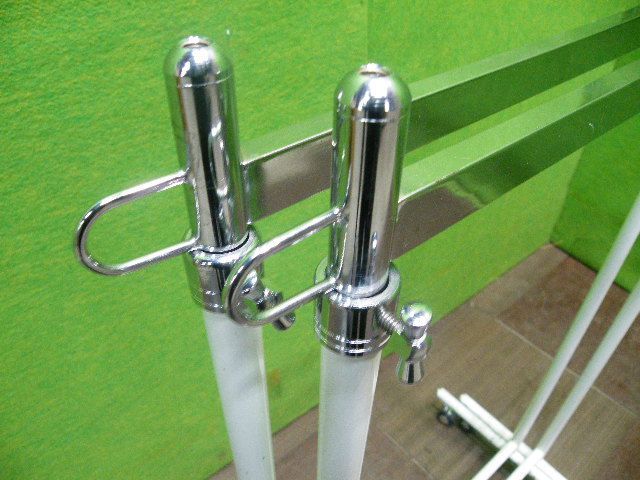 W60cmタイプ 業務用ハンガーラック 2台セット 角バータイプ キャスター付き シングルハンガー E-507