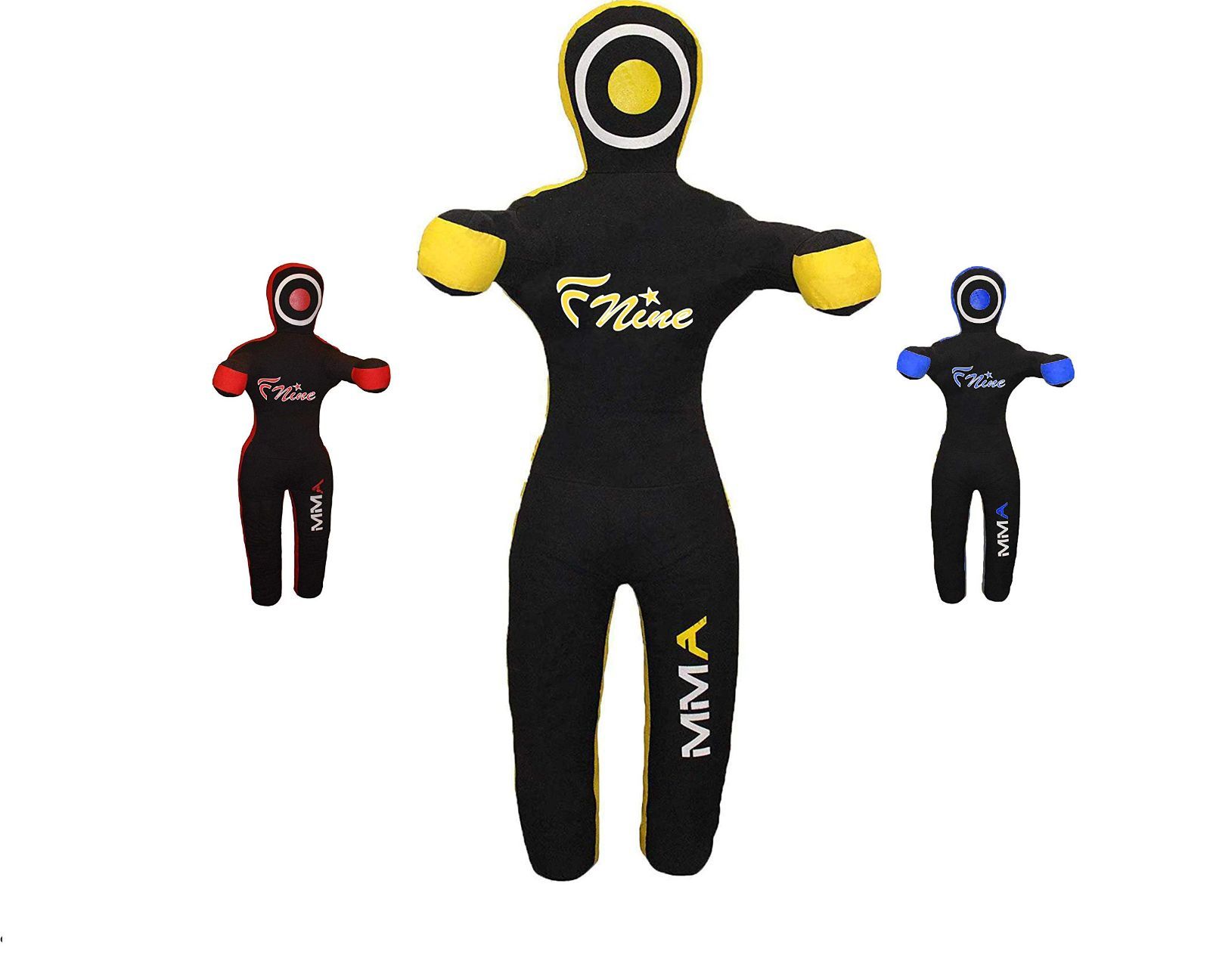 Color ブラックとイエロー_Size 47＂ FNine MMA グラップリングダミー 柔道 レスリング ブラジリアン柔術 投函 中身なし キャンバスバッグ ブラックとイエロー 47インチ