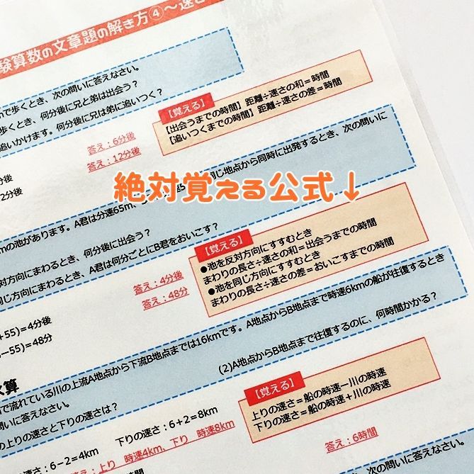 ○【011】中学受験算数 特殊算の文章題の解き方 B5ラミネート6枚 中学入試  日能研、四谷大塚、東進ハイスクール、浜学園、希学園などの学習塾の参考書として！ - メルカリ