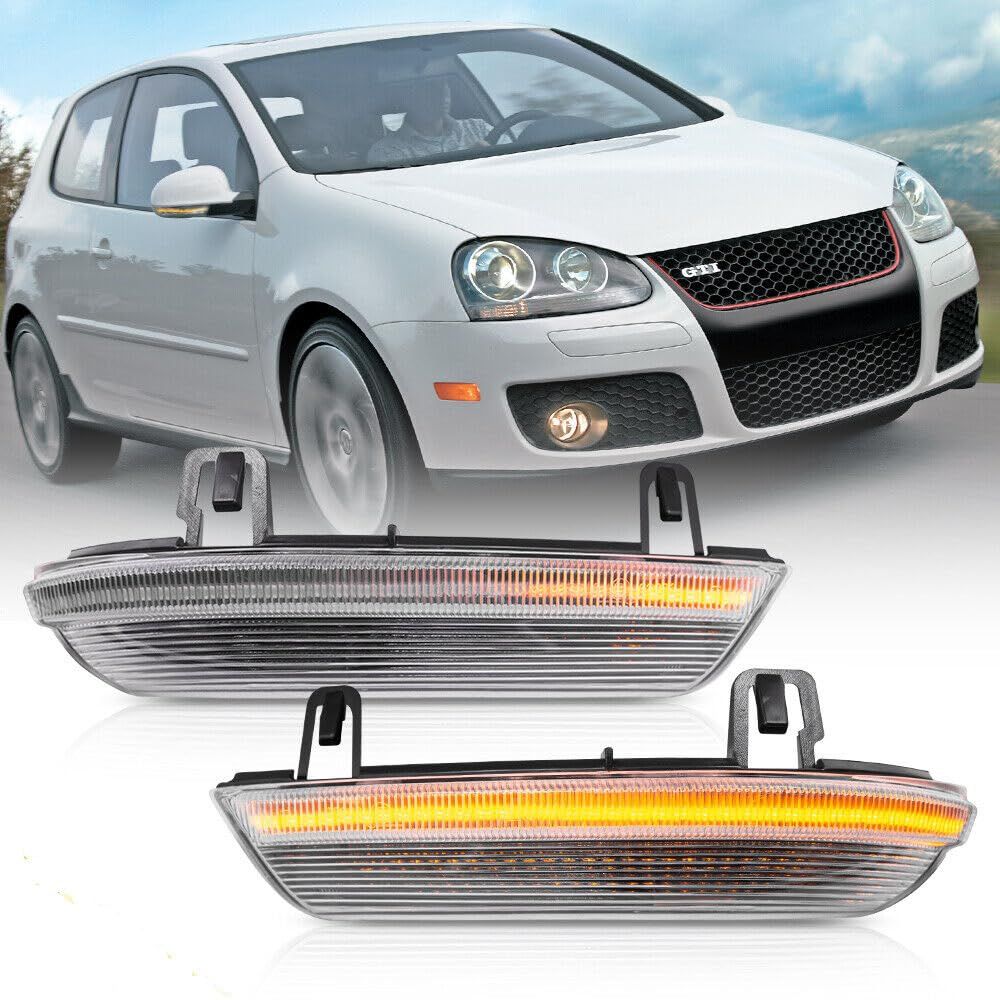 hotimp LED 流れる ドアミラー ウインカー 車検対応 通常点灯との切替SW付き クリアレンズ仕様 シーケンシャル ダイナミック 純正交換タイプ 互換品 ゴルフ 5 | 6 パサート 左右セット