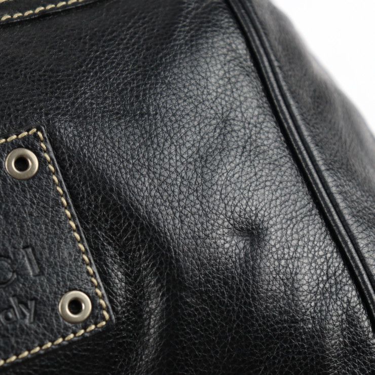 未使用級 現行モデル グッチ メッセンジャーバッグ ブラック ナイロン レザー GUCCI グッチ ショルダーバッグ 189684 レザー ブラック