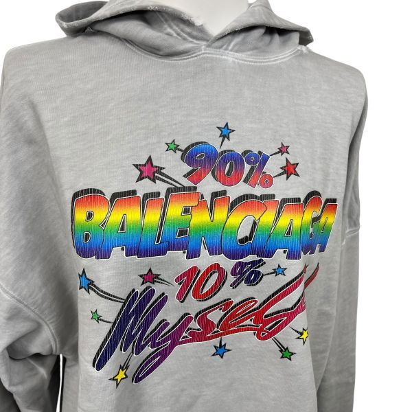 ◇ バレンシアガ BALENCIAGA パーカー レインボー ロゴ 90% 10