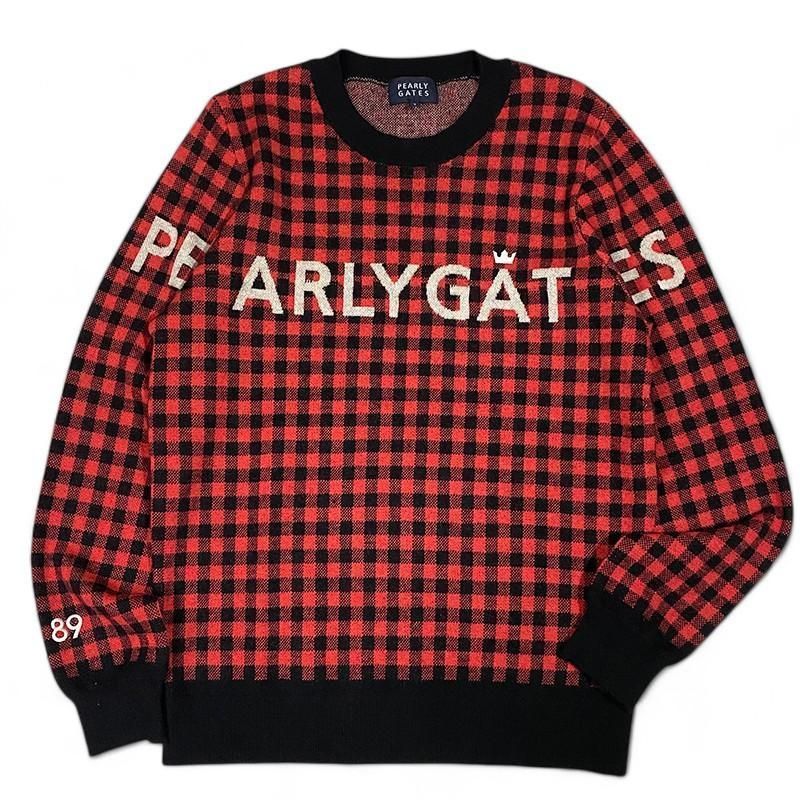 PEARLY GATES パーリーゲイツ ニット セーター チェック レッド 1