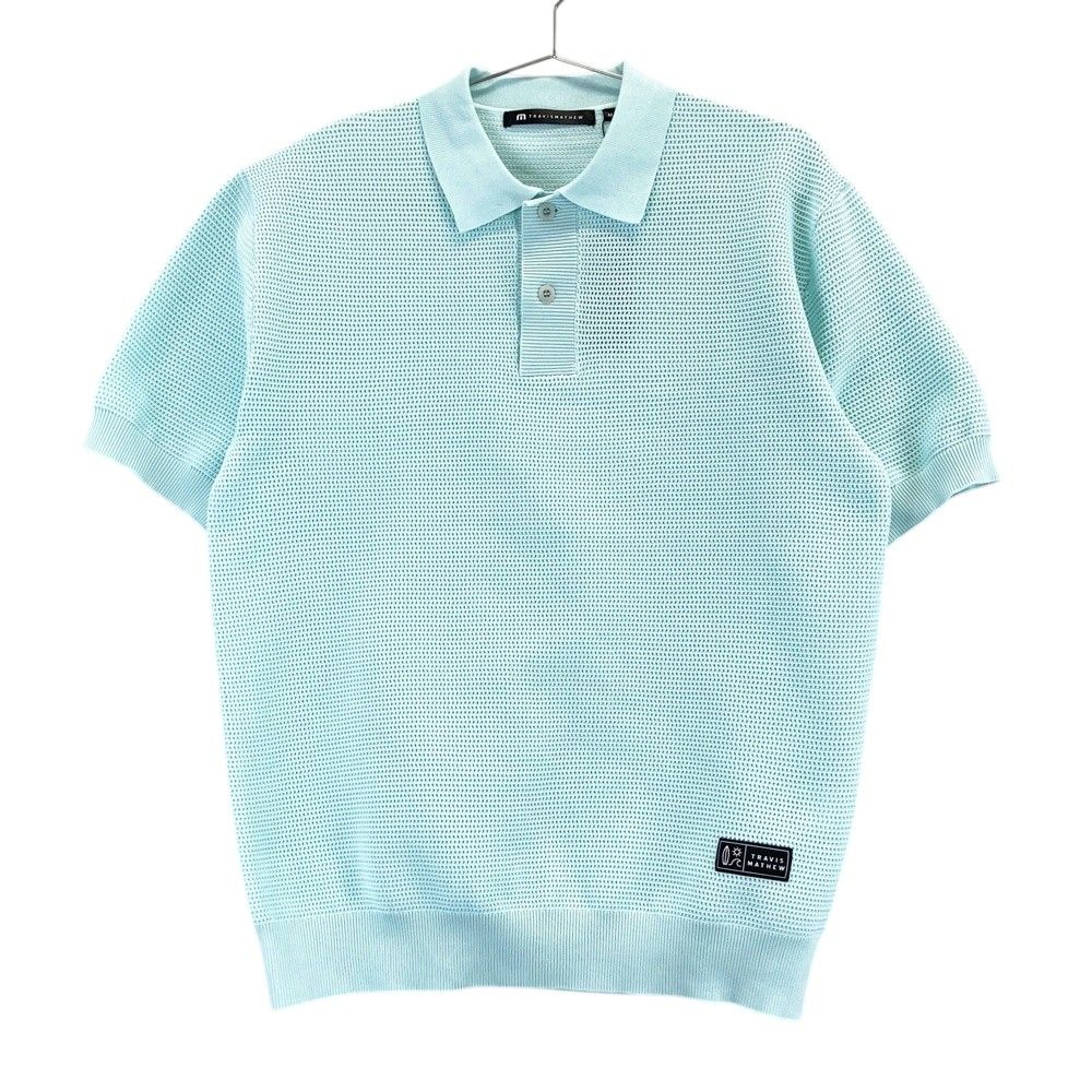 サイズ M TRAVIS MATHEW トラビスマシュー モデル メッシュ ニット半袖ポロシャツ ブルー系 240101522326 ゴルフウェア メンズ ストスト