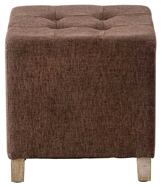 ２脚セット ファブリッククッションスツール スクエア W35×D35×H35cm No.001 ブラウン