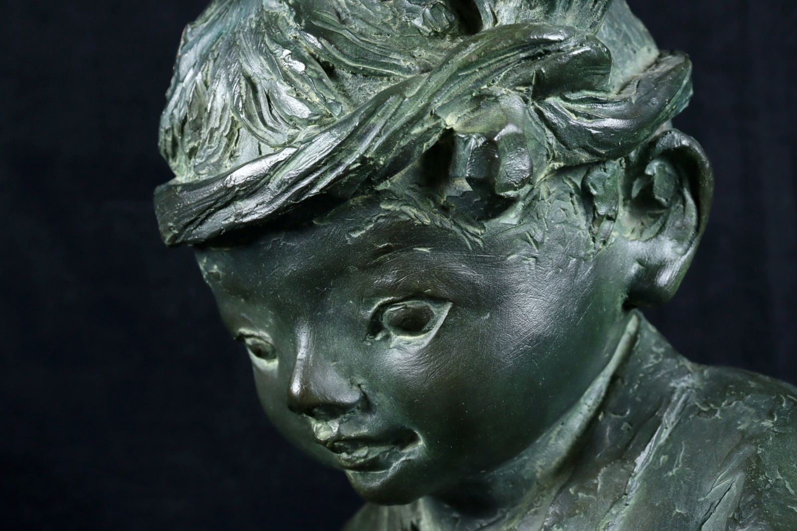 西島伊三雄 銅製 博多やまかき小僧「すんまっせん」54cm 18kg