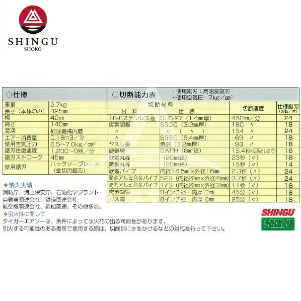 タイガーエアソー ハンディタイプ