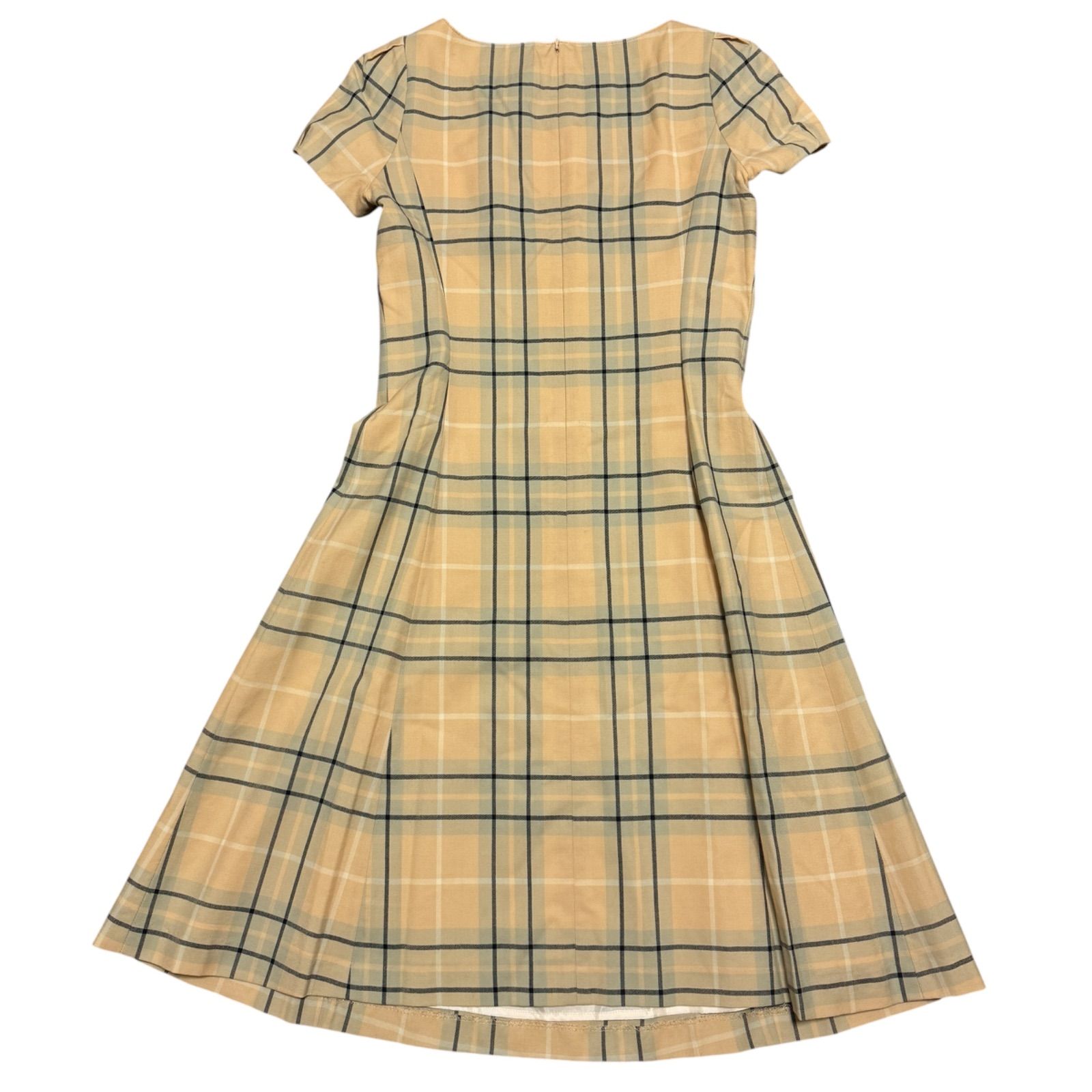 Z944 【美品】 Yorkland ヨークランド チェックワンピース ベージュ  