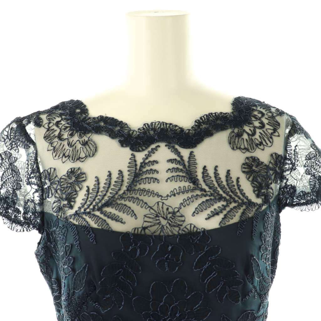 タダシショージ　サイズ10 XL レース　膝丈　ワンピース　ネイビー Tadashi Shoji タダシショージ レースシースドレス ネイビー