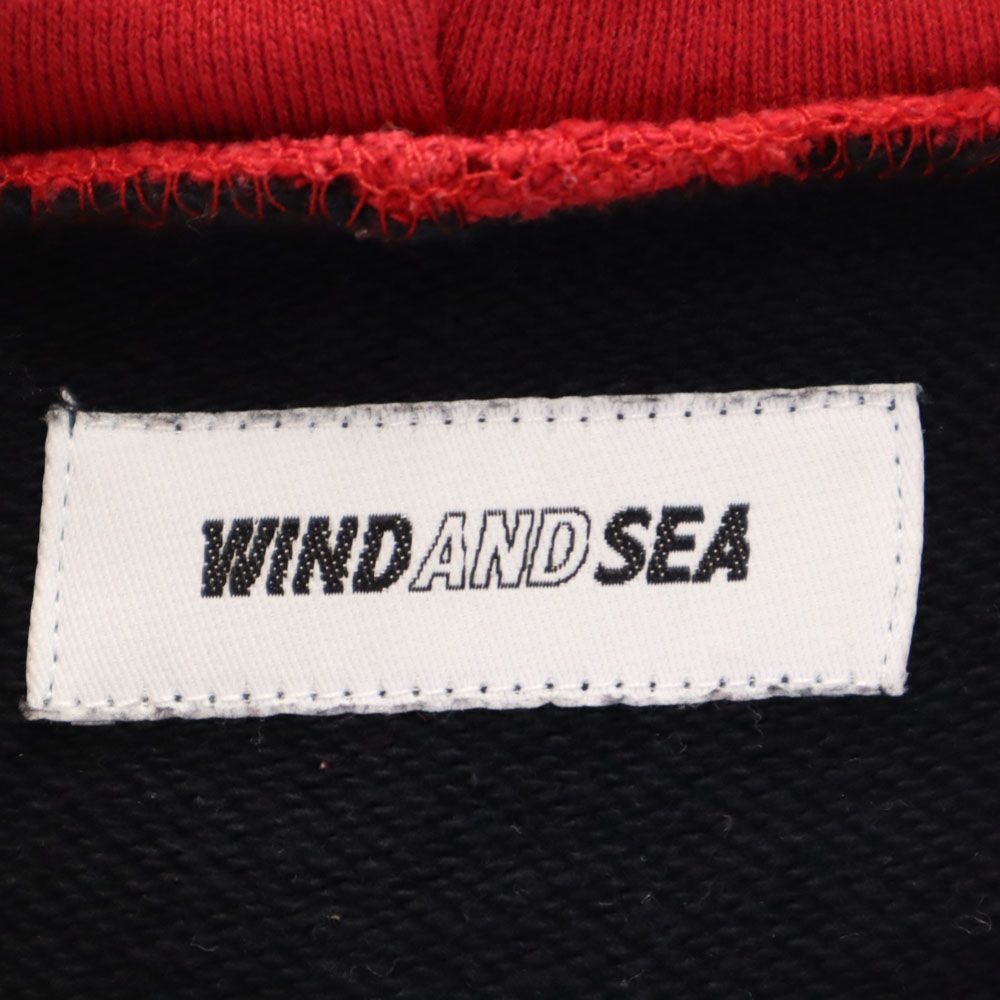 ウィンドアンドシー 長袖 スウェットパーカー M ブラック WIND AND SEA