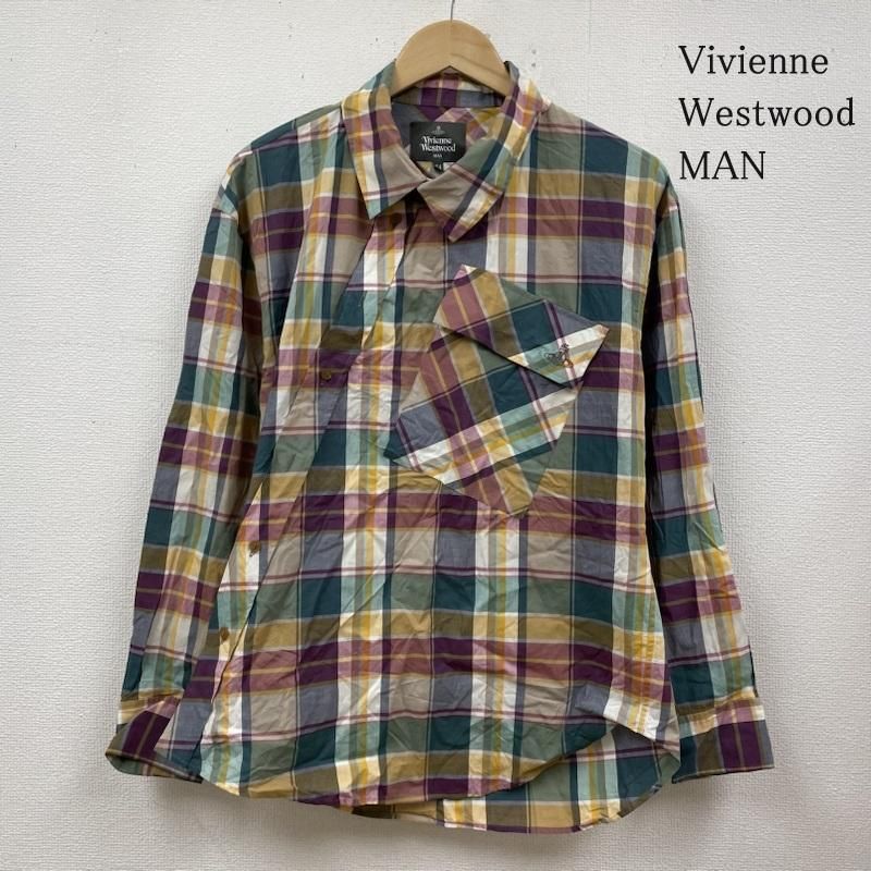 Vivienne Westwood MAN ヴィヴィアンウエストウッドマン シャツ、ブラウス 長袖 アシンメトリ― オーブ 刺繍 変形 チェック  シャツ 羽織 VW-WR-73592 - メルカリ