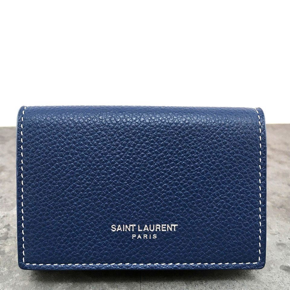 送料込み！ 未使用品 SAINT LAURENT コンパウトウォレット ブルー 526  