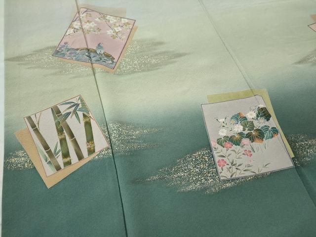 平和屋着物○十日町 加賀草木友禅の第一人者 田村哲彦 訪問着 色紙重ね