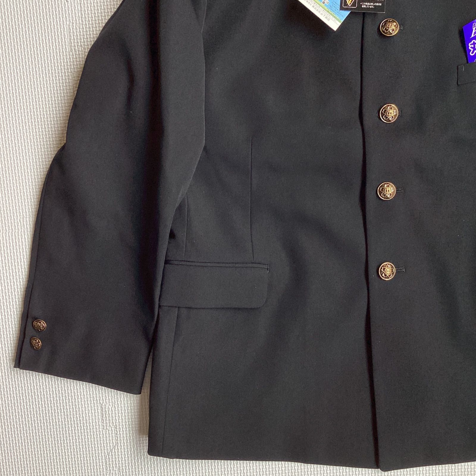 男子 学生服 １７０B 襟カラー 1808 学生 学ラン 詰襟 ♥品 標準型 ポリエステル80％ 毛20％ UNIONJACK DEEPBLACK