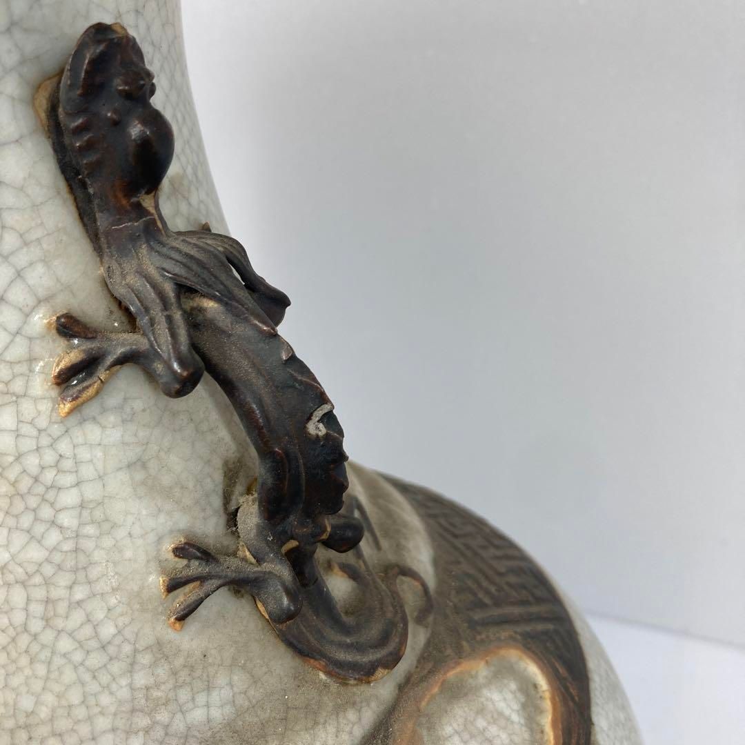 中国清時代 康熙年製 龍耳大花瓶 高さ46㎝ 東Y5-1212⑦タエチ - メルカリ