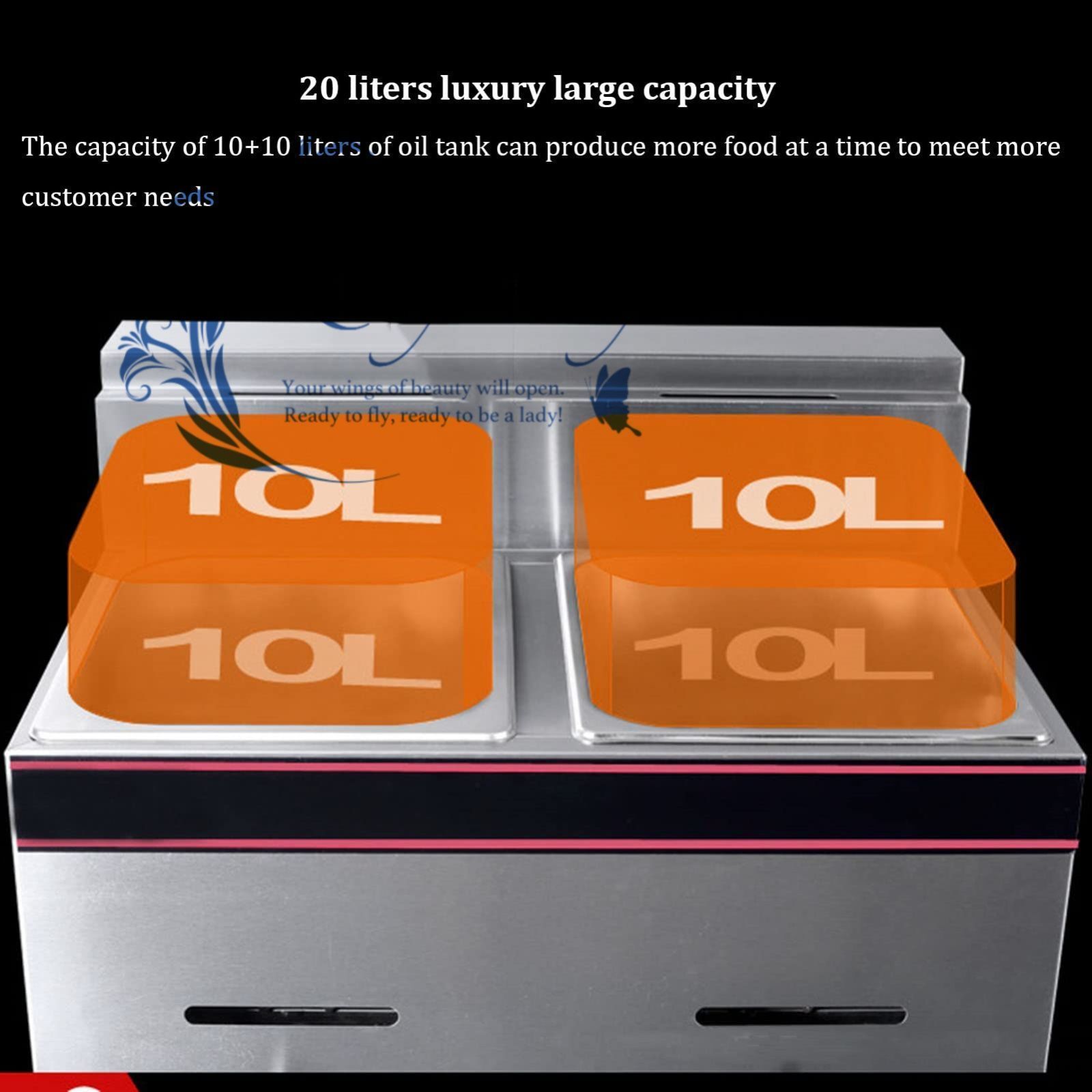 プロフェッショナルステンレス鋼商業ガス卓上フライヤー