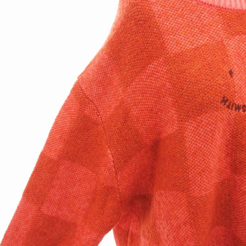 ピーエスポールスミス PS Paul Smith コットンニット セーター 長袖 クルーネック プルオーバー ブロックチェック スマイル刺繍 L ピーエスポールスミス PS Paul Smith コットンニット セーター