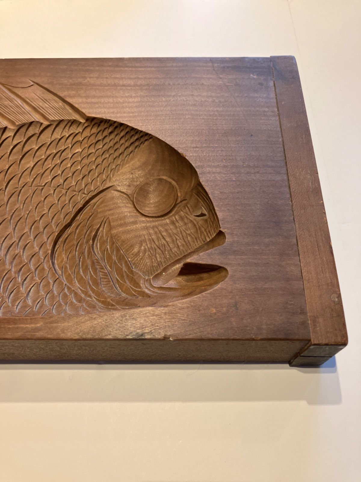 和菓子 木型 落雁 鯛 古道具 古物 特大サイズ 和菓子 木型 鯛 落雁