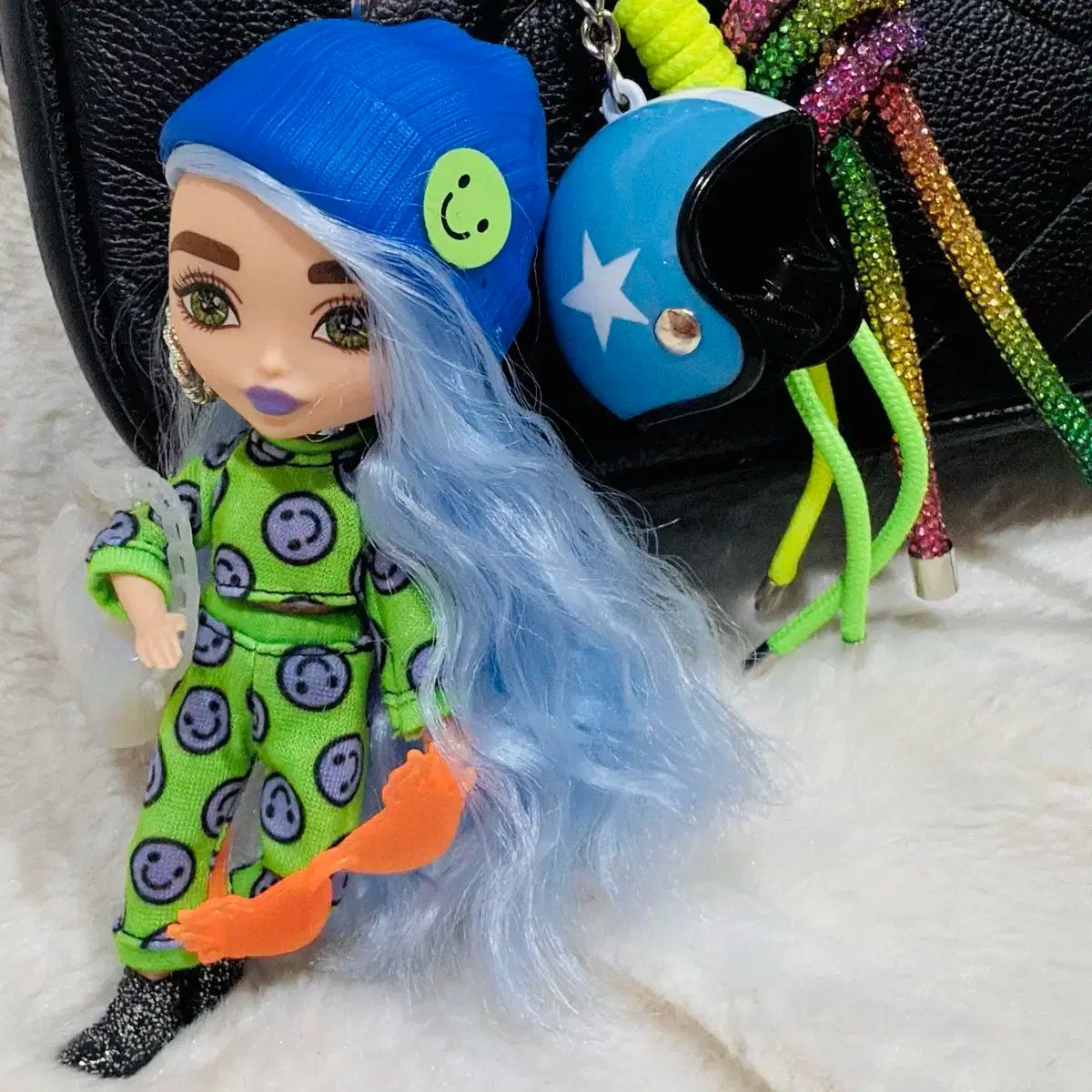 エクストラ ミニ ボビー 人形 キーリング ブルー mattel