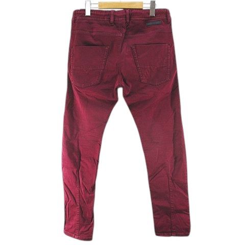 DIESEL 赤色 ルームウェア XS ディーゼル DIESEL ダメージ加工カラーデニム ストレッチパンツ