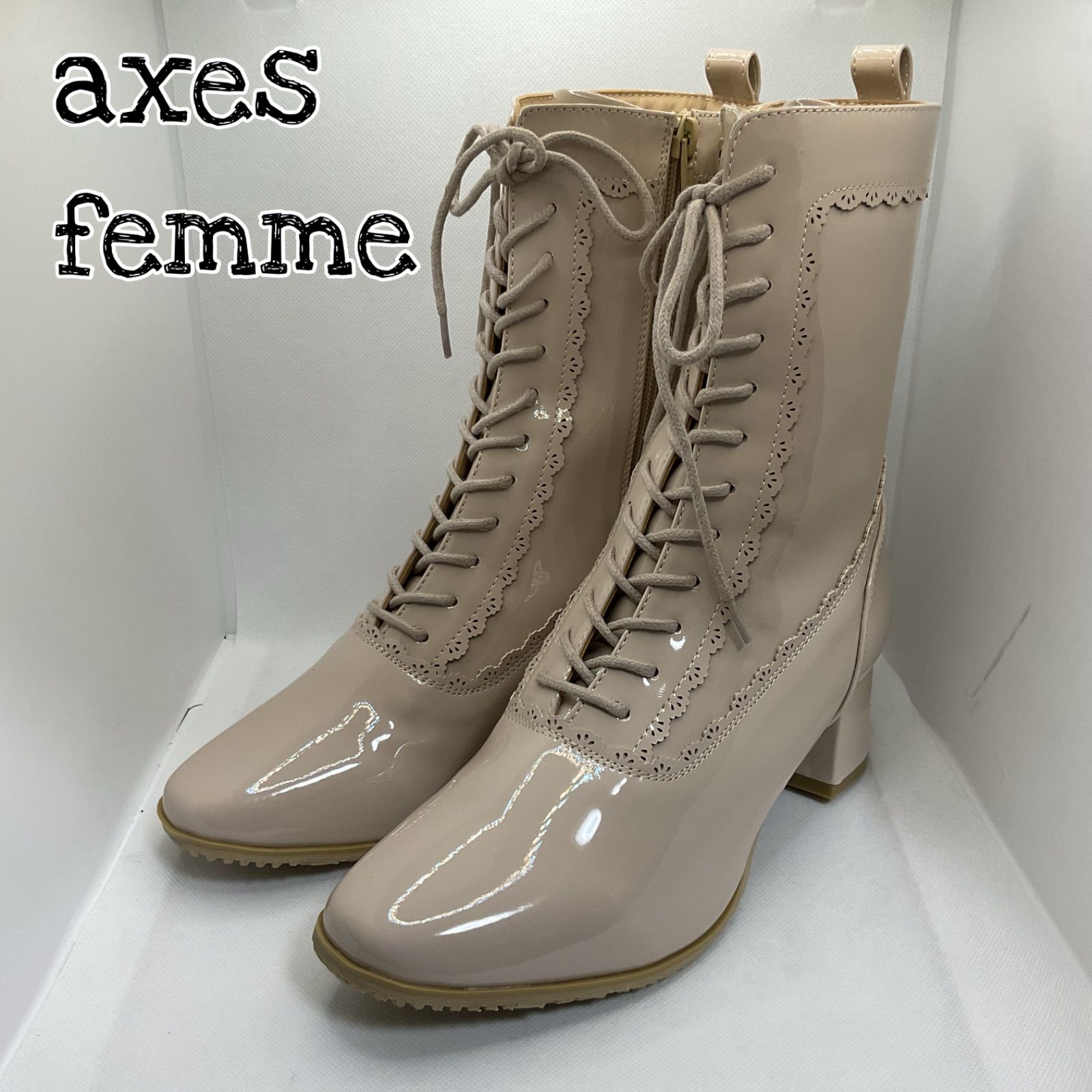 未使用 新品 axes femme アクシーズファム レースアップレイン