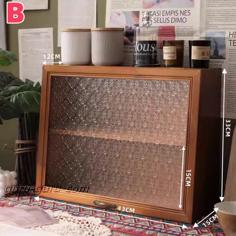 ミニ食器棚 木製 ガラス扉 おしゃれ キッチン収納棚 卓上食器棚 調味料