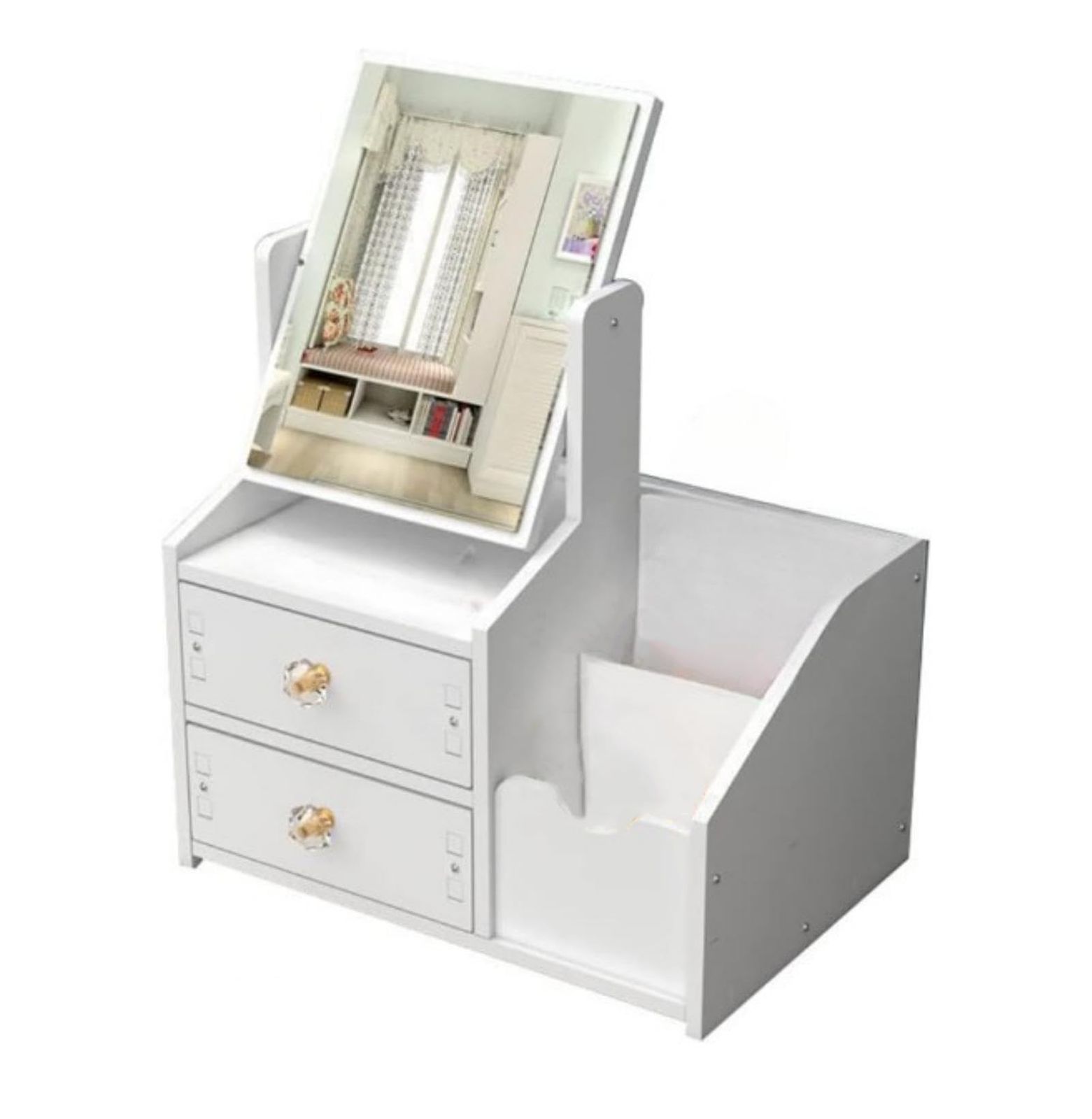 YYDS 化粧品収納ボックス コスメボックス 鏡付き 卓上ドレッサー メイクボックス ミニドレッサー 化粧台 ドレッサー コスメ収納ケース ミラー角度調整可 ドレッサーテーブル 引き出し付き 