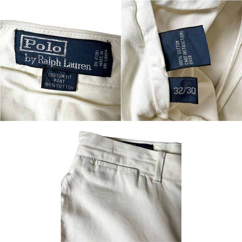 90s POLO RALPH LAUREN ノータック コットン チノ パンツ 32 30 / 90