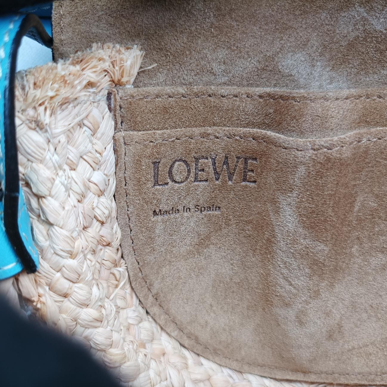 ロエベLoeweゲートブルーレザー×ストロー061906