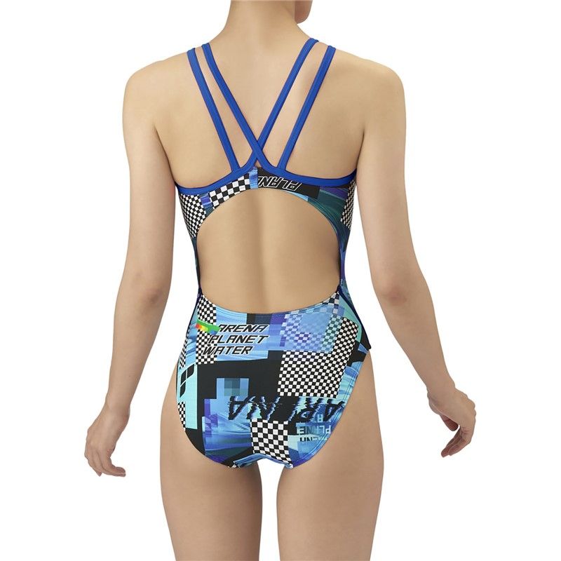 arena(アリーナ) トレーニングワンピース 水泳水着W 非公認 (as5fwm22l-nvbl)、ネイビー/ブルー