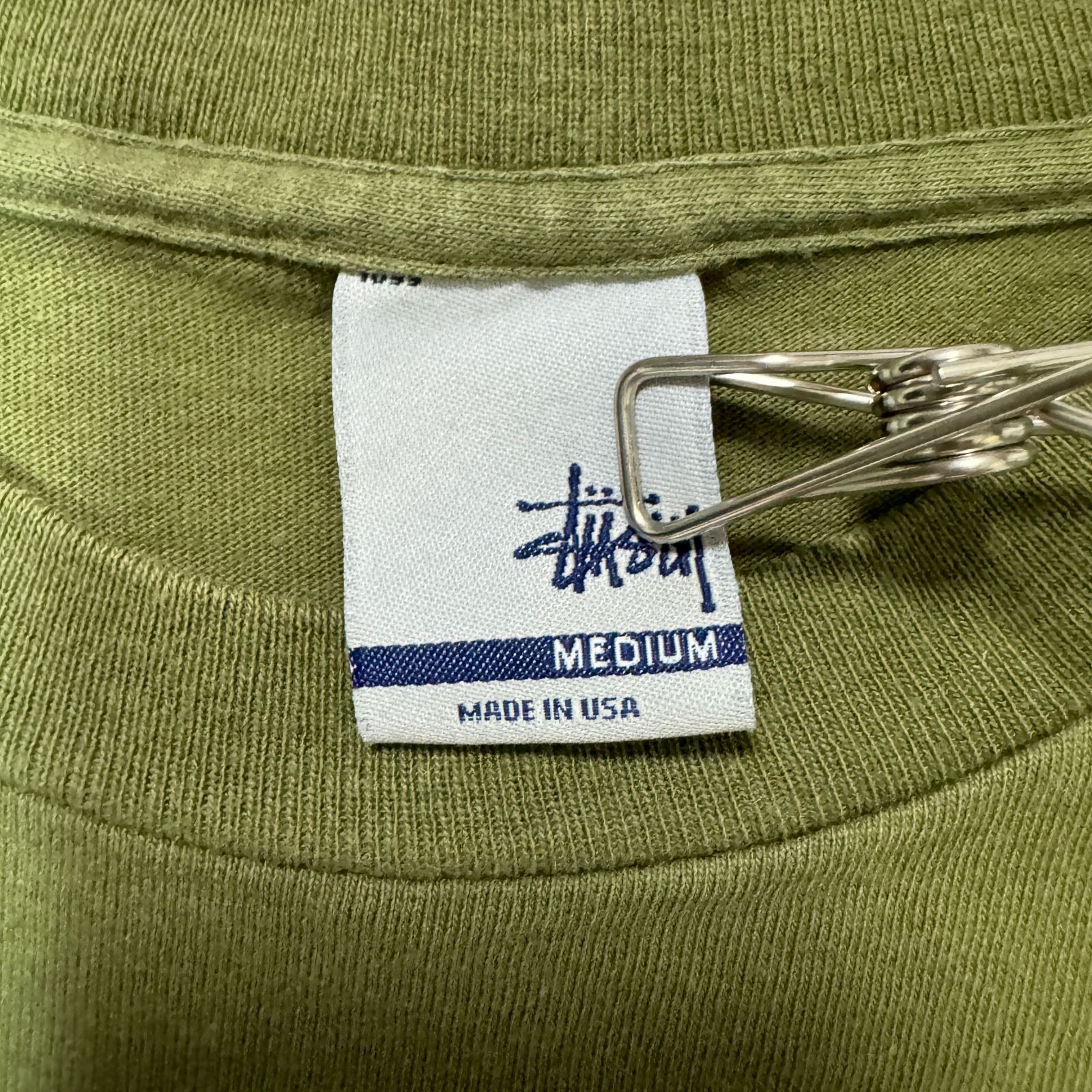 00s STUSSY Tシャツ UK ピストルズ Mサイズ カーキ系 ワールド