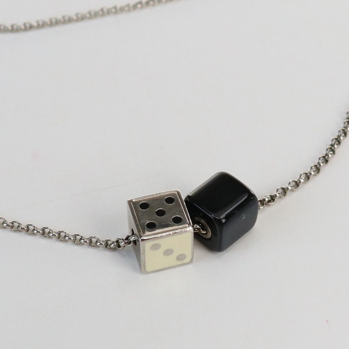ルイヴィトン コリエ ダイス ギャンブリング ネックレス シルバー424K