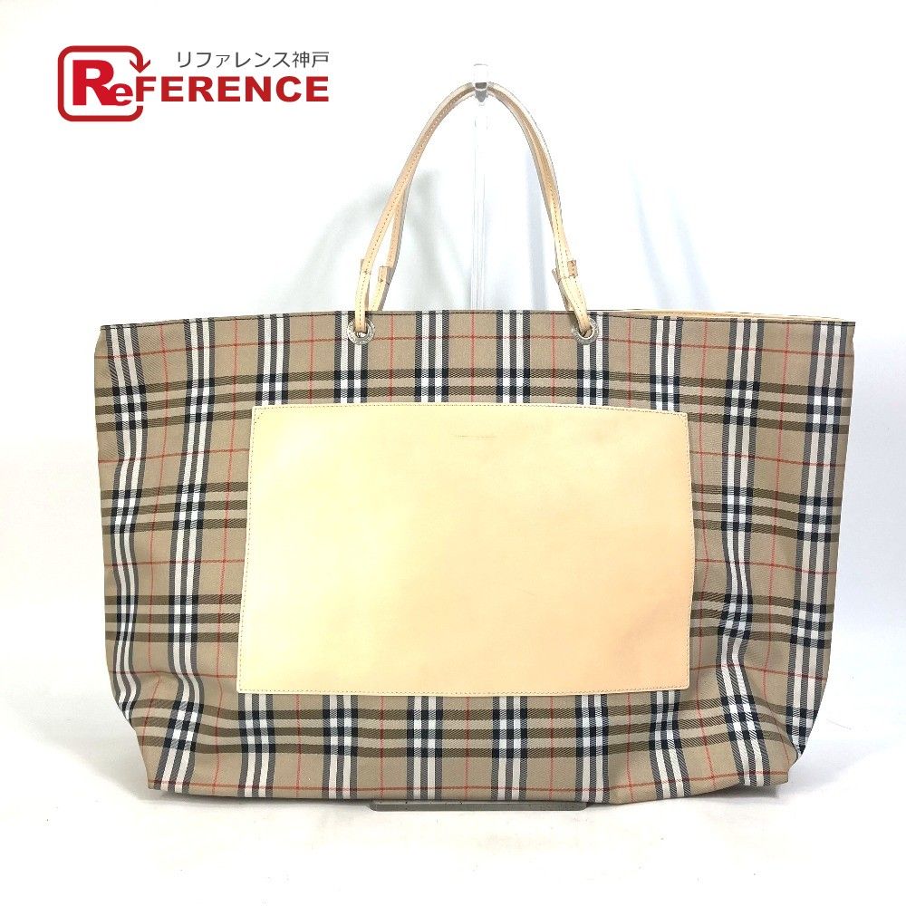BURBERRY バーバリー トートバッグ ストライプ チェック キャンバス