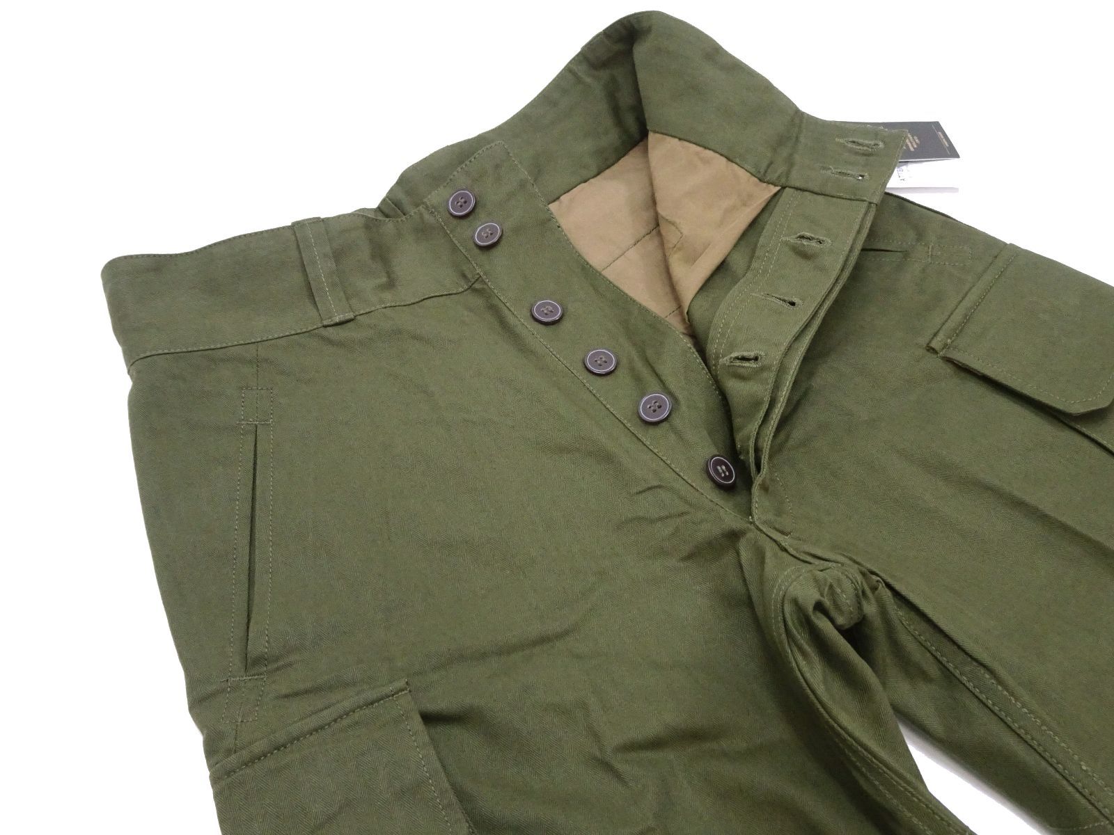 ヒューストン M-47 カーゴパンツ HOUSTON ヘリンボーンツイル FRENCH ARMY M 47 ミリタリー フィールドパンツ 1985 オリーブ