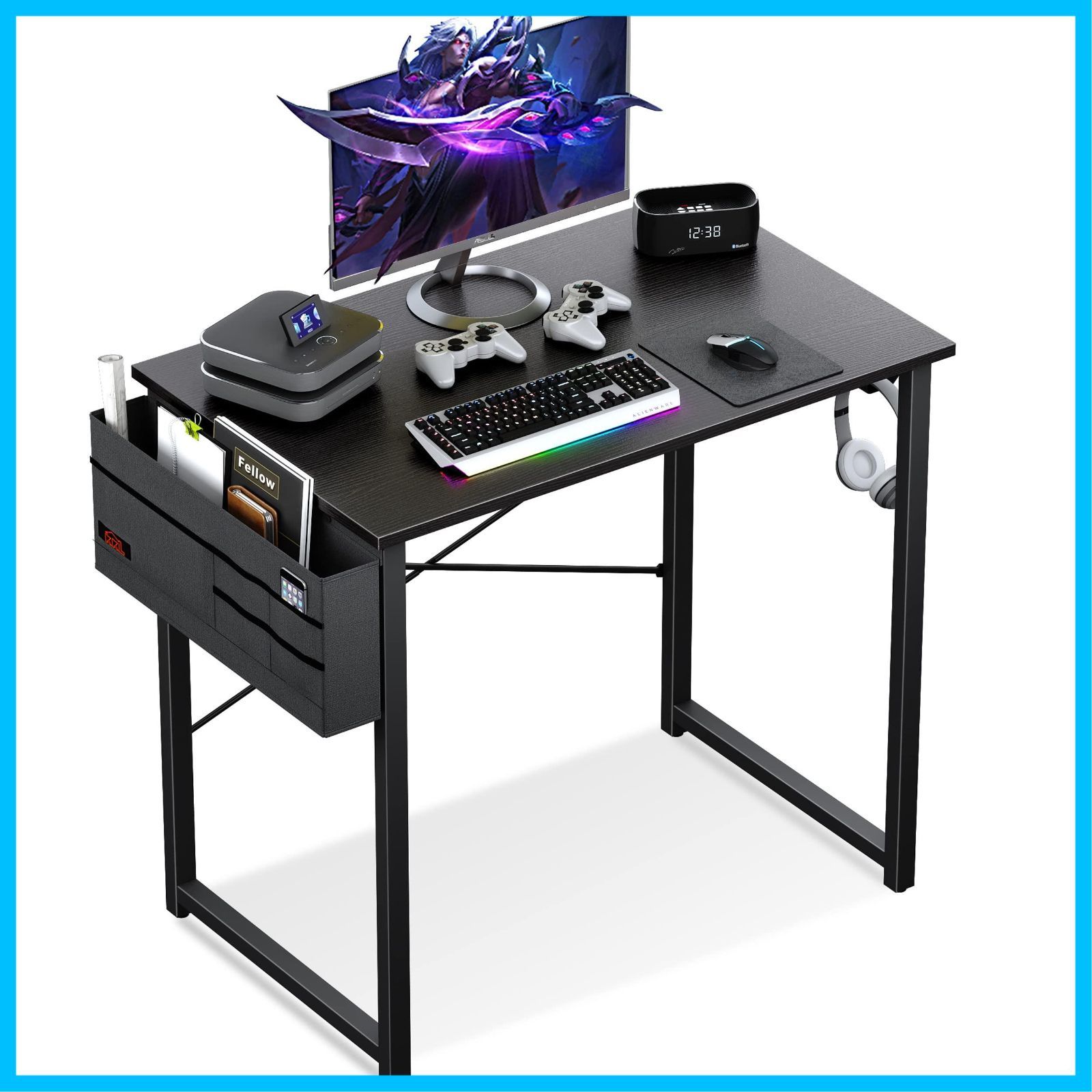 【特価商品】KKL デスク パソコンデスク 収納袋付き 幅80cm×奥行50cm ゲーミングデスク 机 pcデスク おしゃれ つくえ 省