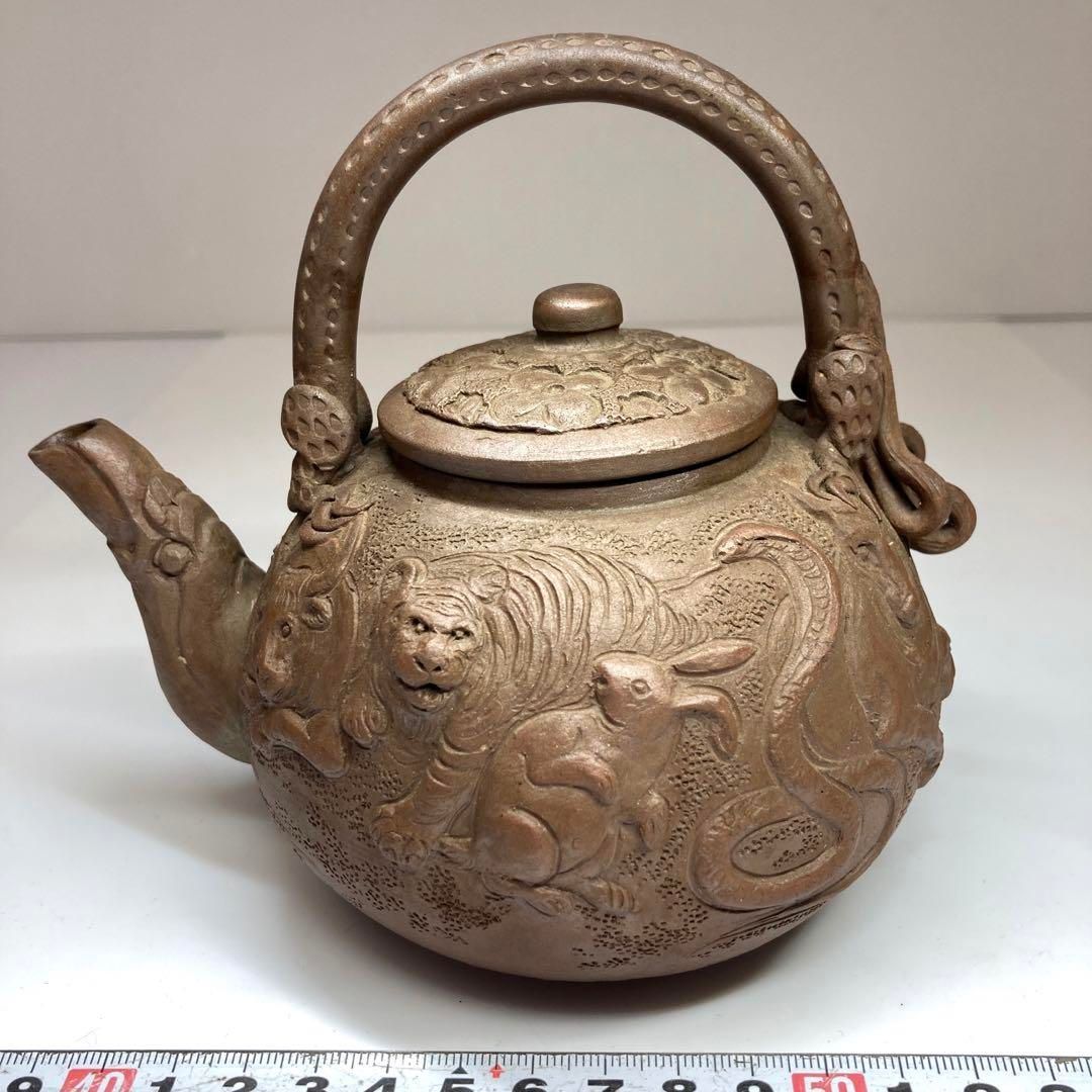 極上手　萬古焼　十二支急須　横幅約14.5㎝　東Y5-1215☆2Fトコチ 極上手 萬古焼 十二支急須 横幅約14.5㎝ 東Y5-1215☆2Fトコチ