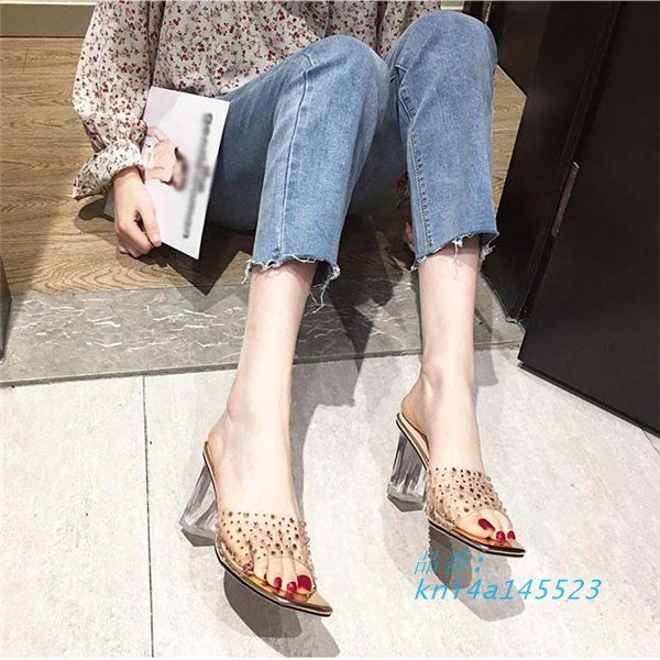 チャンキーヒール ヒール6.5CM