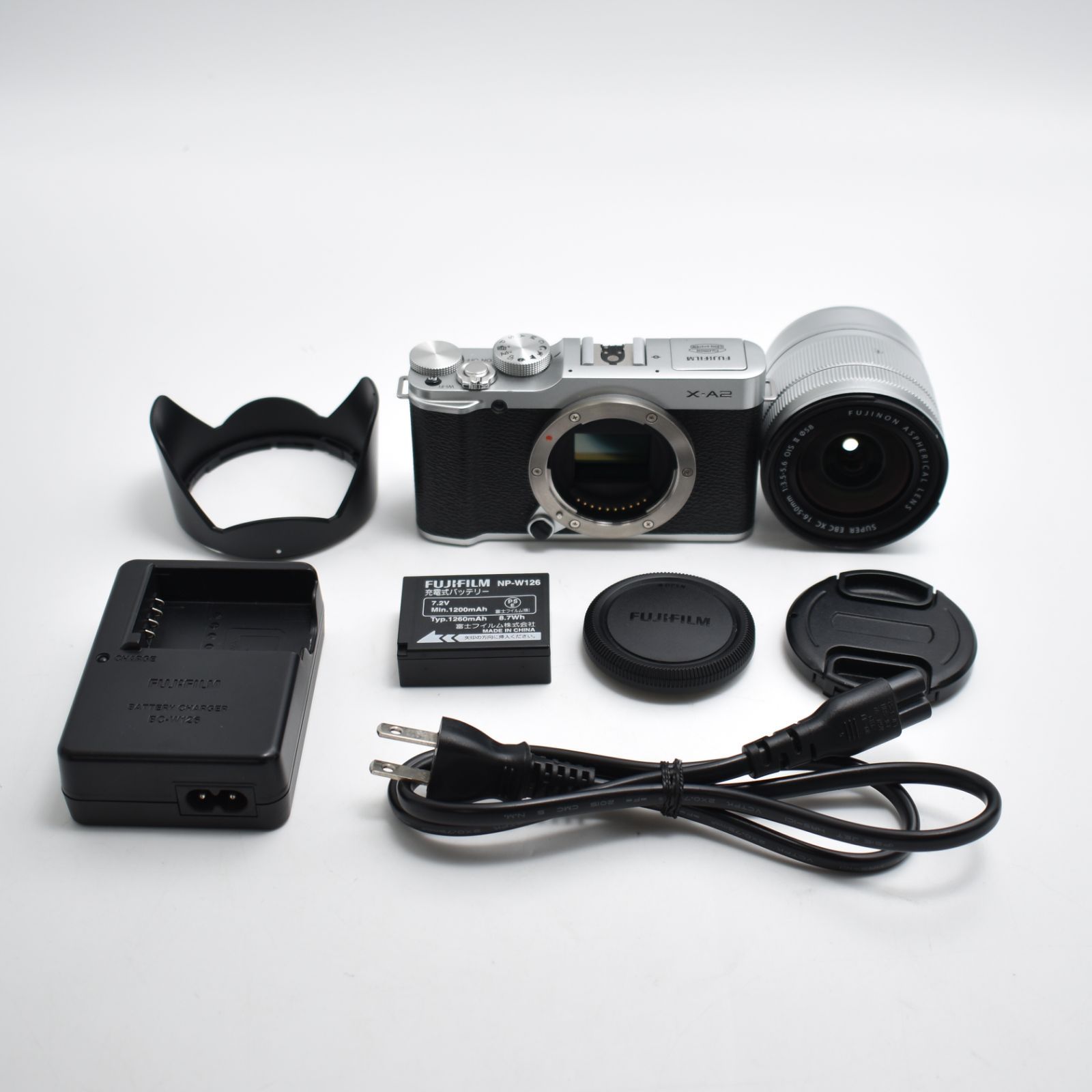 B 9641 FUJIFILM デジタルカメラミラーレス一眼 X-A2レンズキット シルバー X-A2S1650II