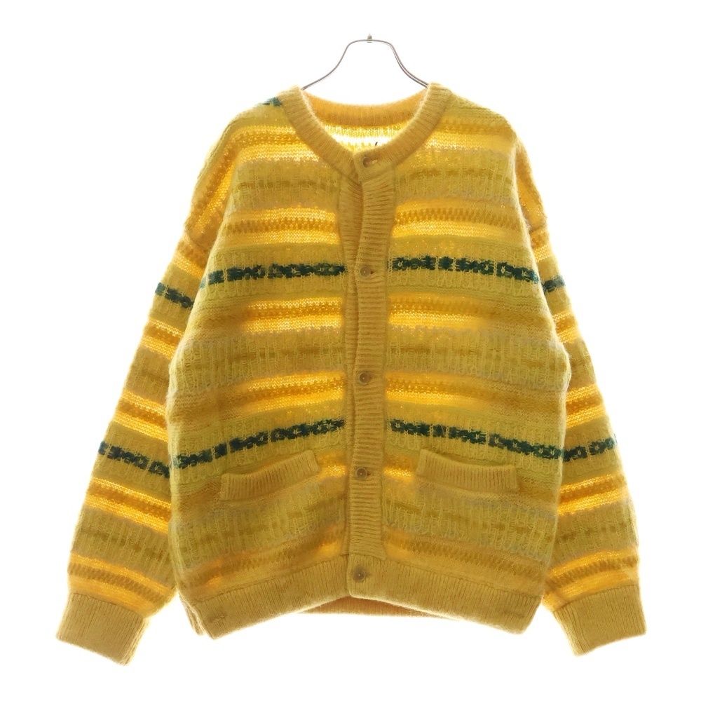 Stein シュタイン 22AW Silk Mohair Fair Isle Knit Cardigan シルク モヘアファー アイルニット カーディガン イエロー ST.453