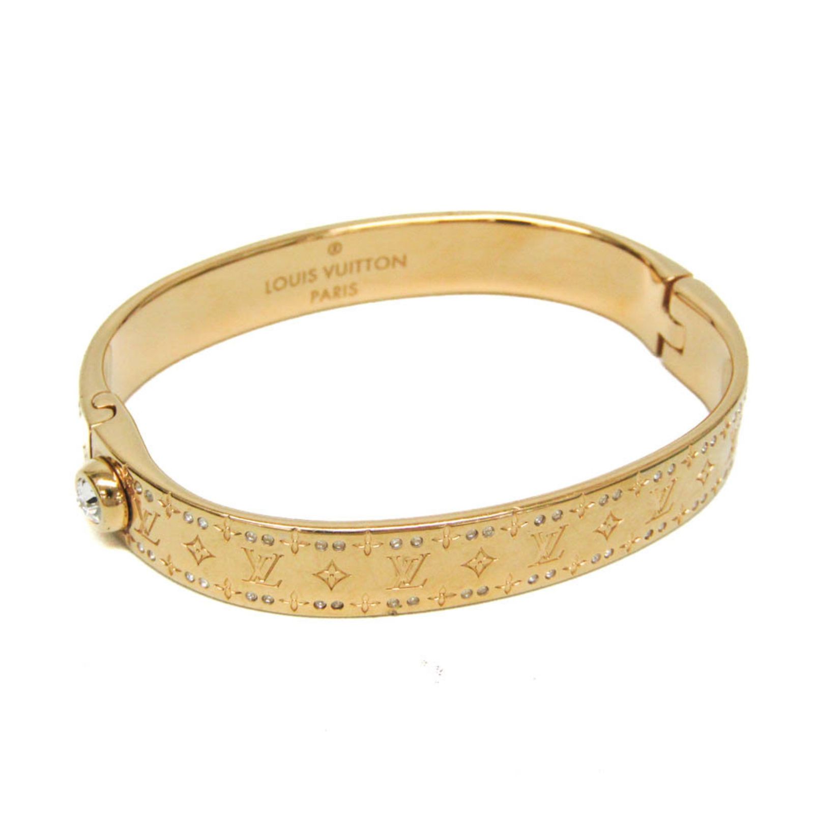 ルイ ヴィトン Louis Vuitton リジッド ナノグラム ストラス M64860 メタル スワロフスキー バングル ゴールド