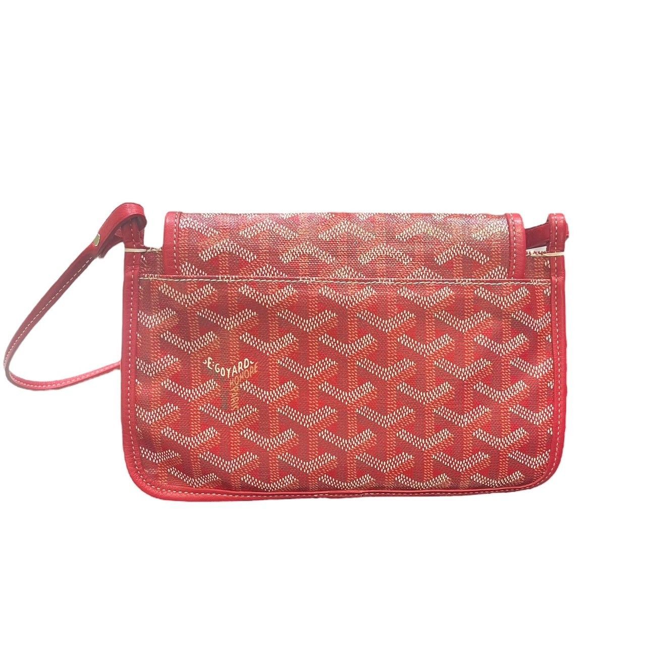 【ODAFUKU】【おだ福】【オダフク】【おだふく】 【中古】ゴヤール Goyard プリュメ PVC レッド ショルダーバッグ polyvinyl chloride red 美品