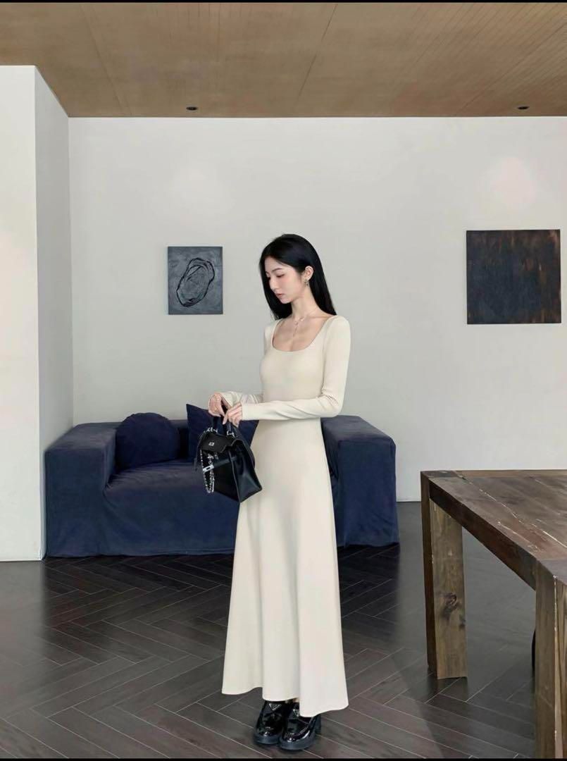 ニットタイトロングワンピース 春の女子会